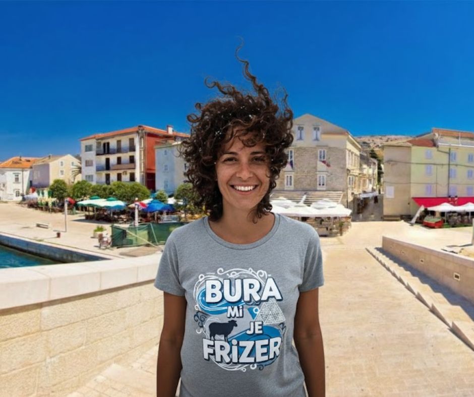 Bura mi je frizer — Majica (siva)