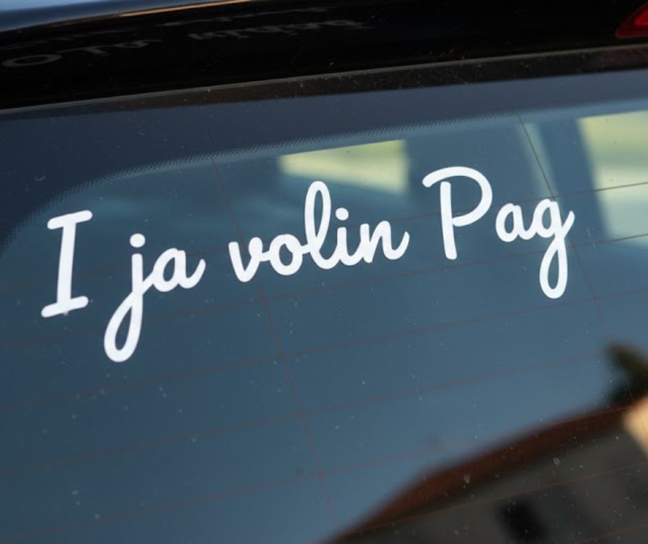 Naljepnica za auto — I ja volin Pag